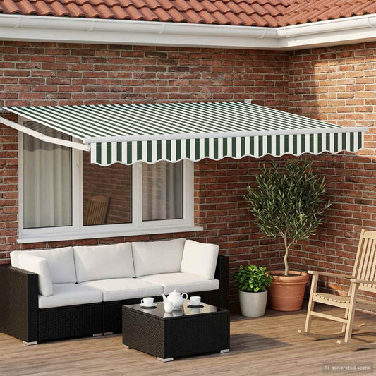 Tettuccio Elettrico Retrattile Verde e Bianco 3,5 x 2,5 m | homemem39