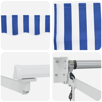 Tettuccio Elettrico Retrattile Blu e Bianco 4 × 3 m | homemem39