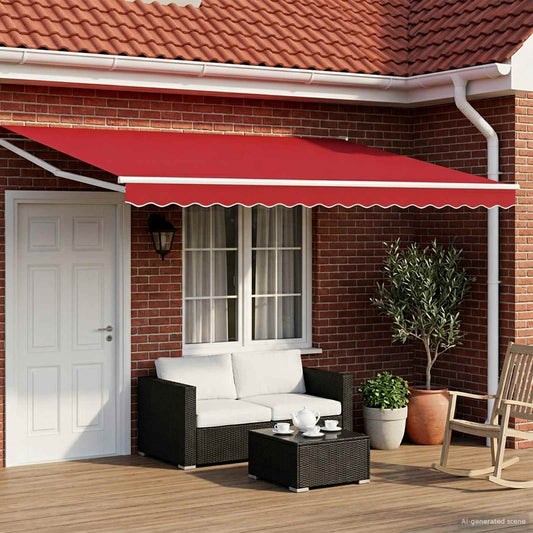 Tettuccio Elettrico Retrattile Rosso e Bianco 4 × 3 m