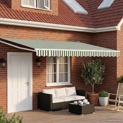 Tettuccio Elettrico Retrattile Verde e Bianco 4,5 × 3 m