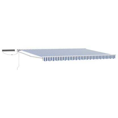 Tettuccio Elettrico Retrattile Blu e Bianco 5 x 3 m | homemem39