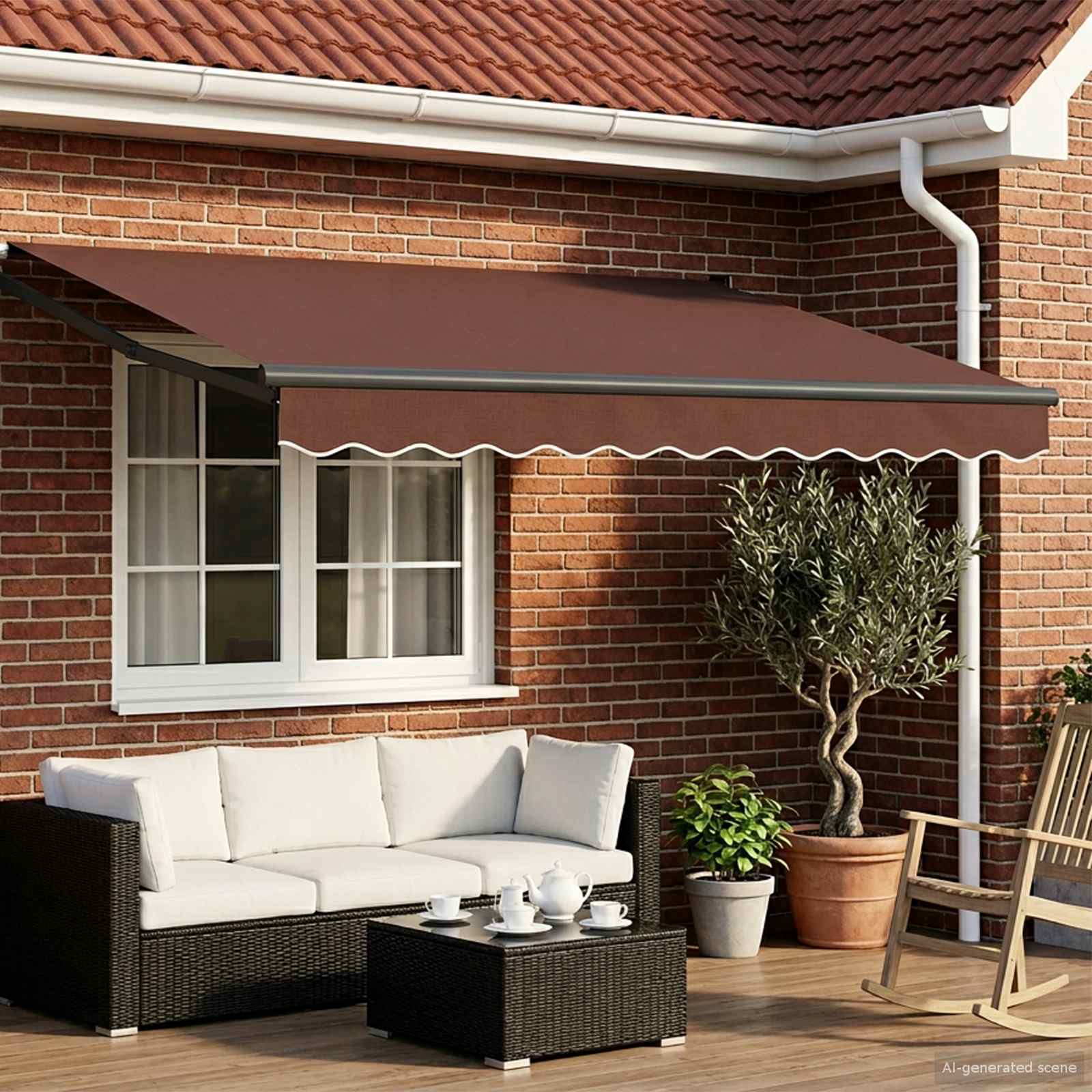 Tettuccio Elettrico Retrattile Marrone e Antracite 3,5 x 2 m | homemem39