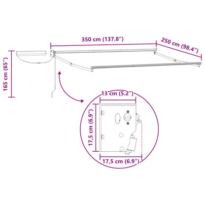 Tettuccio Elettrico Retrattile Borgogna e Antracite 3,5 x 2,5 m | homemem39