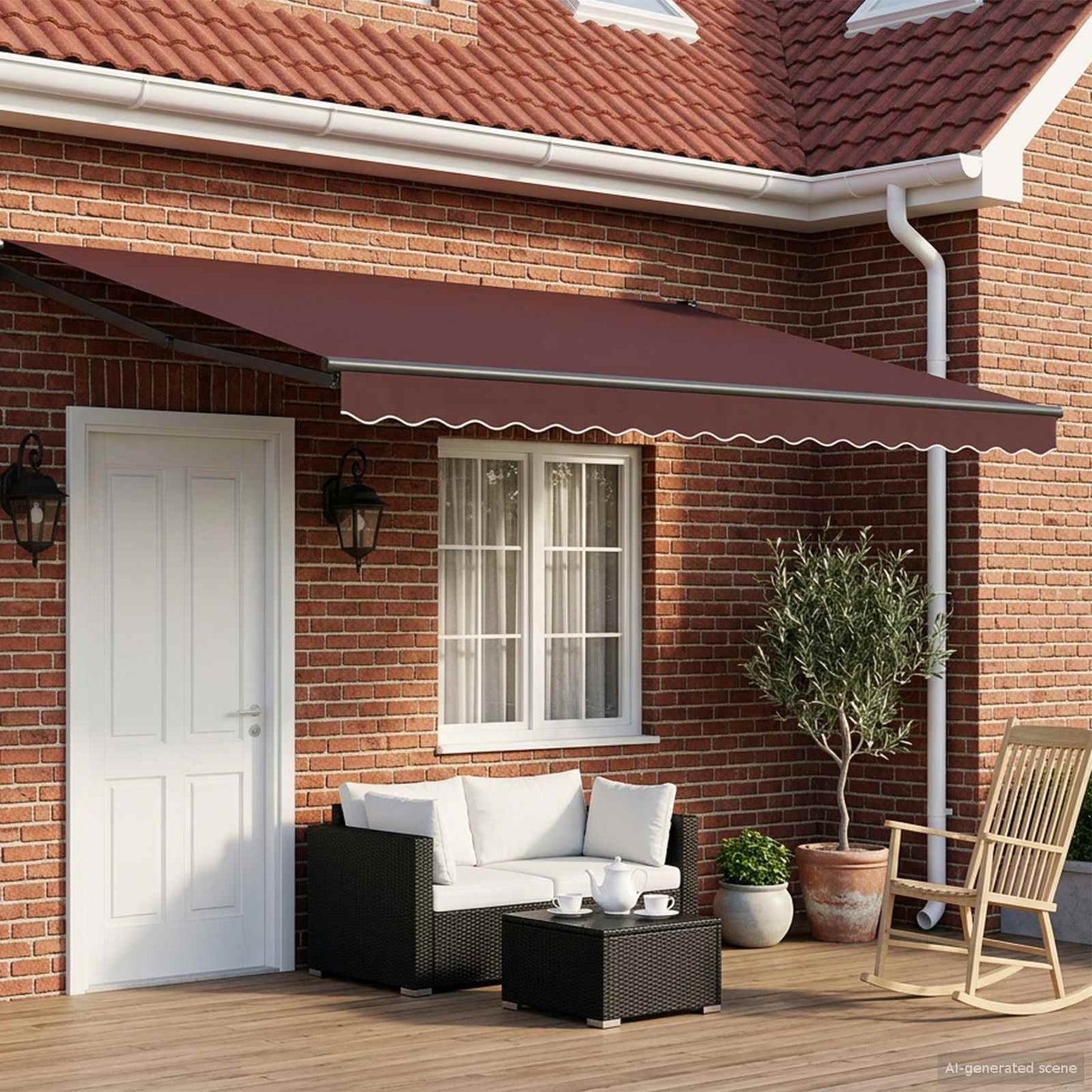 Tettuccio Elettrico Retrattile Marrone e Antracite 4 × 3 m | homemem39
