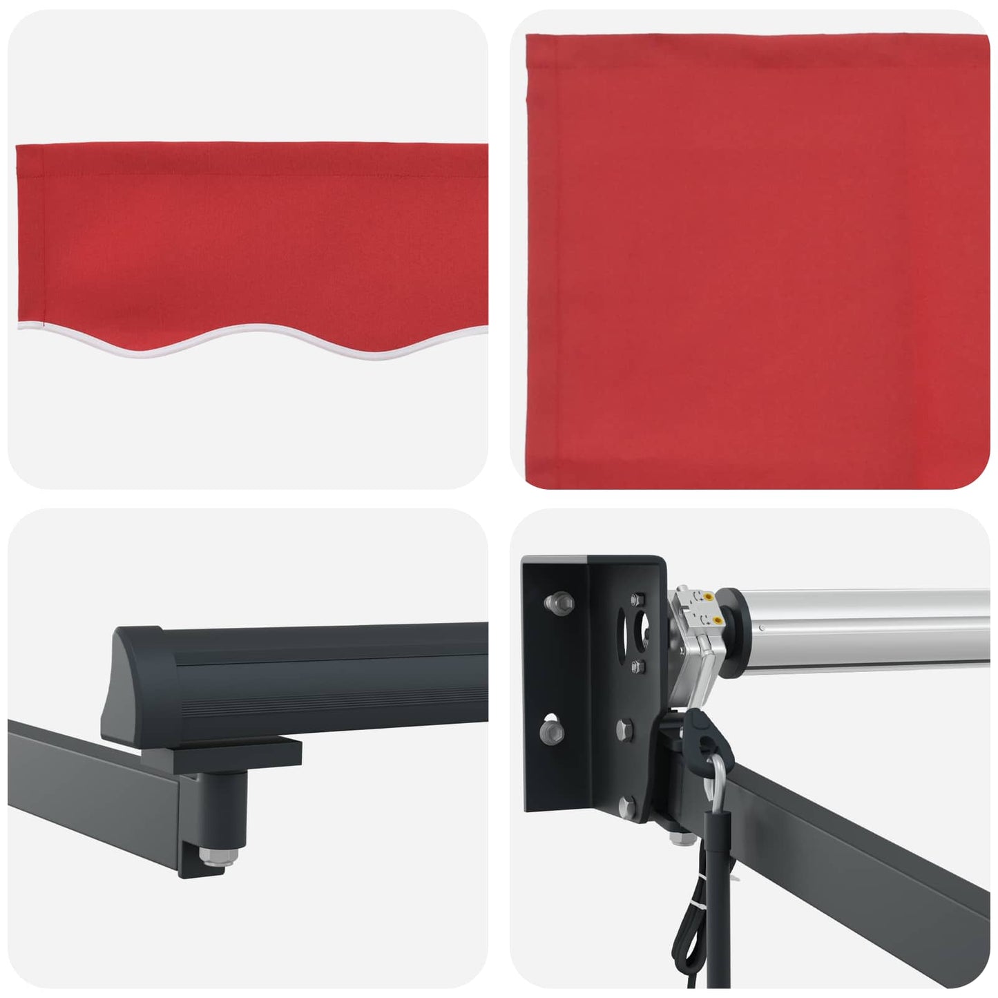 Tettuccio Elettrico Retrattile Rosso e Antracite 4 × 3 m | homemem39