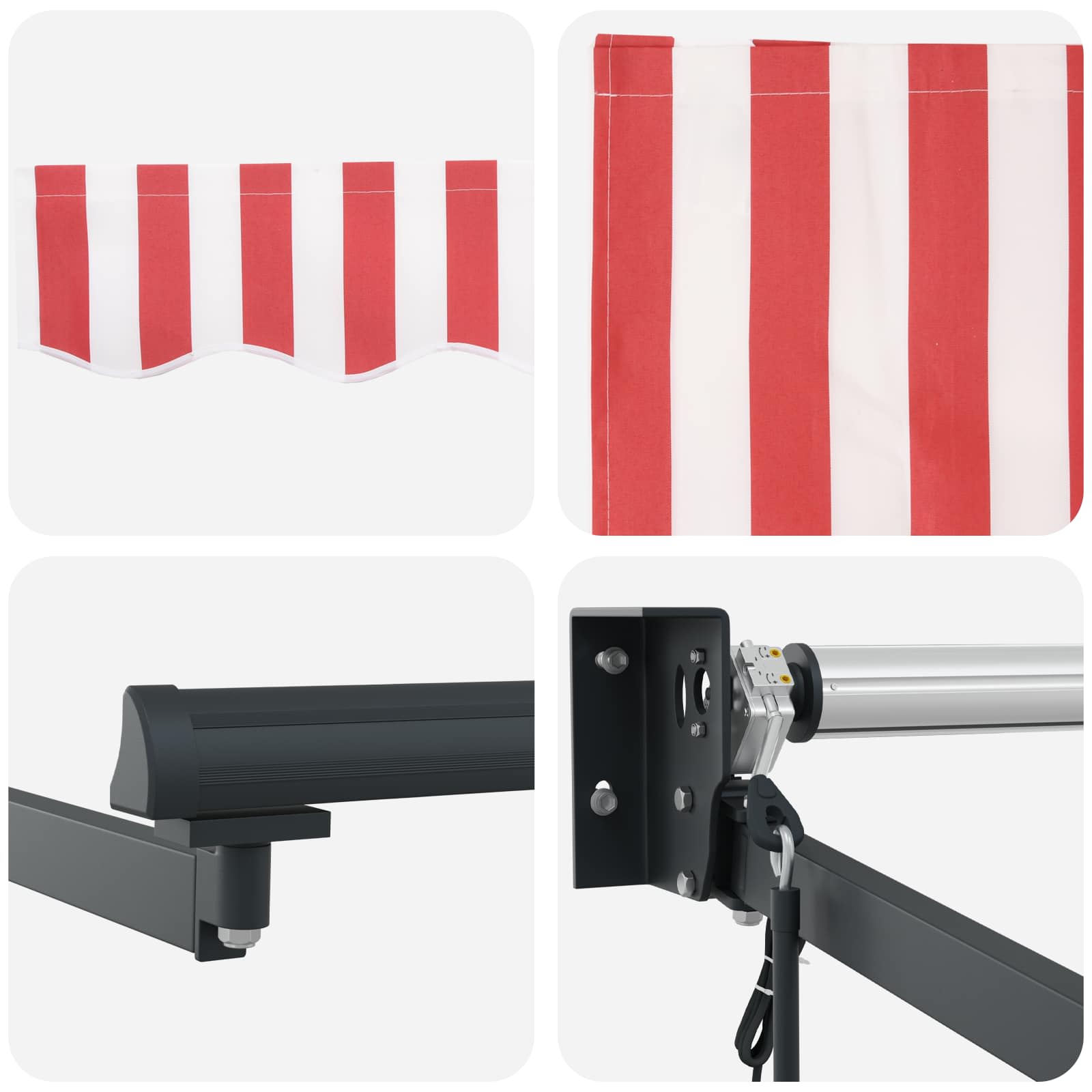 Tettuccio Elettrico Retrattile Rosso, Bianco, Antracite 5 x 3 m | homemem39