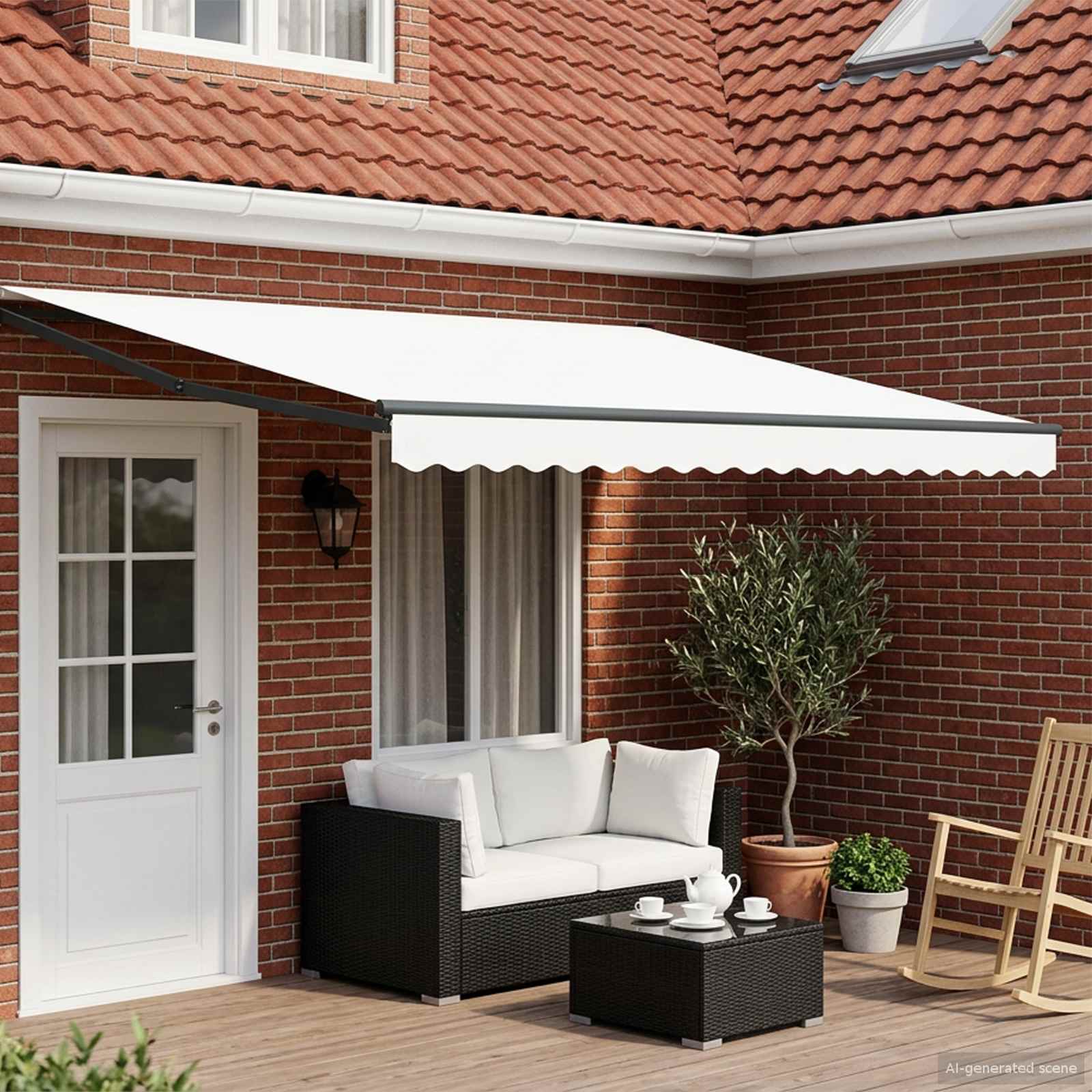 Tettuccio Elettrico Retrattile Bianco e Antracite 5 x 3 m | homemem39