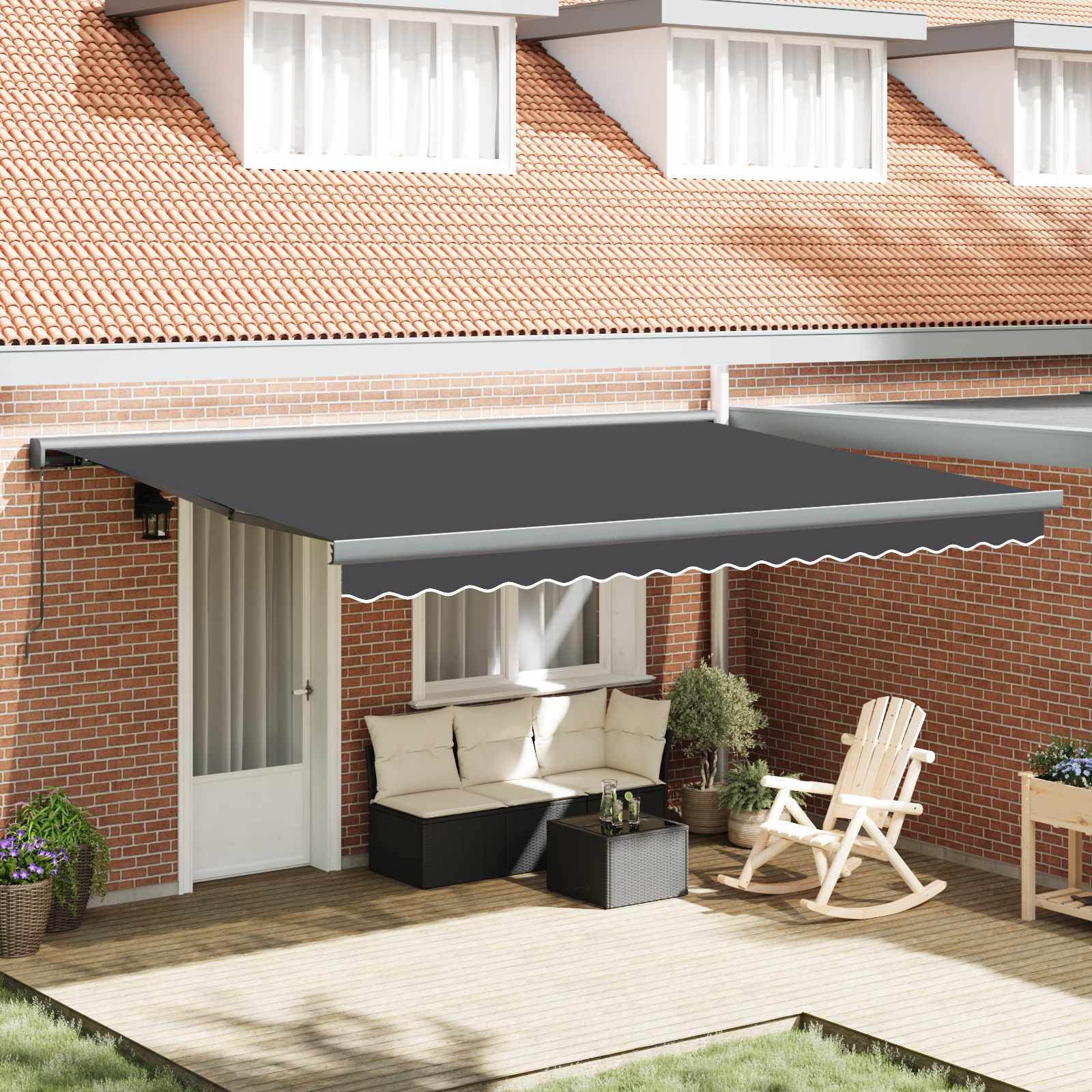 Tenda Retrattile Antracite e Grigio 400 × 300 cm | homemem39