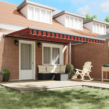 Tenda retrattile Arancione e Nero 400 × 300 cm Tela e Alluminio
