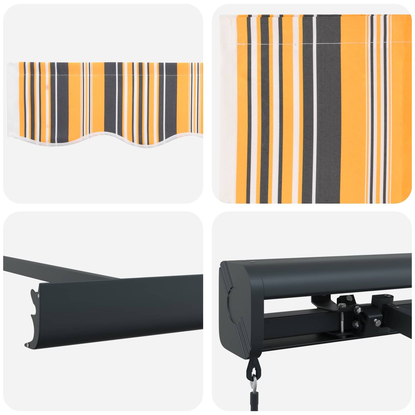 Tenda retrattile Giallo e Grigio 400 × 300 cm Tela e Alluminio