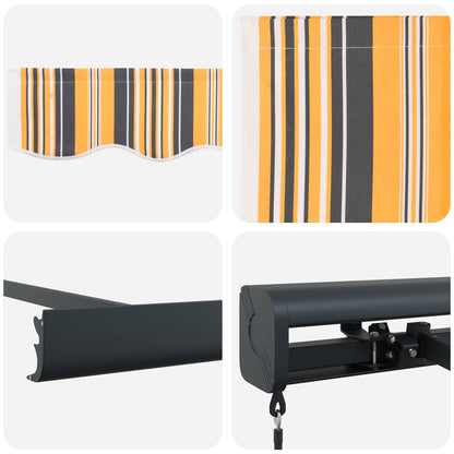 Tenda retrattile Giallo e Grigio 400 × 300 cm Tela e Alluminio