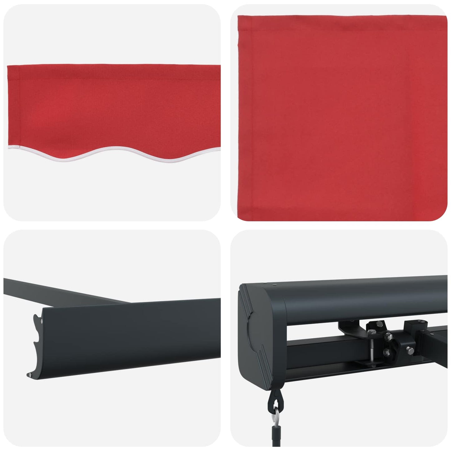 Tenda retrattile Rosso 4 × 3 m Tela e Alluminio