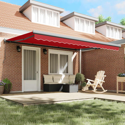 Tenda retrattile Rosso 4 × 3 m Tela e Alluminio