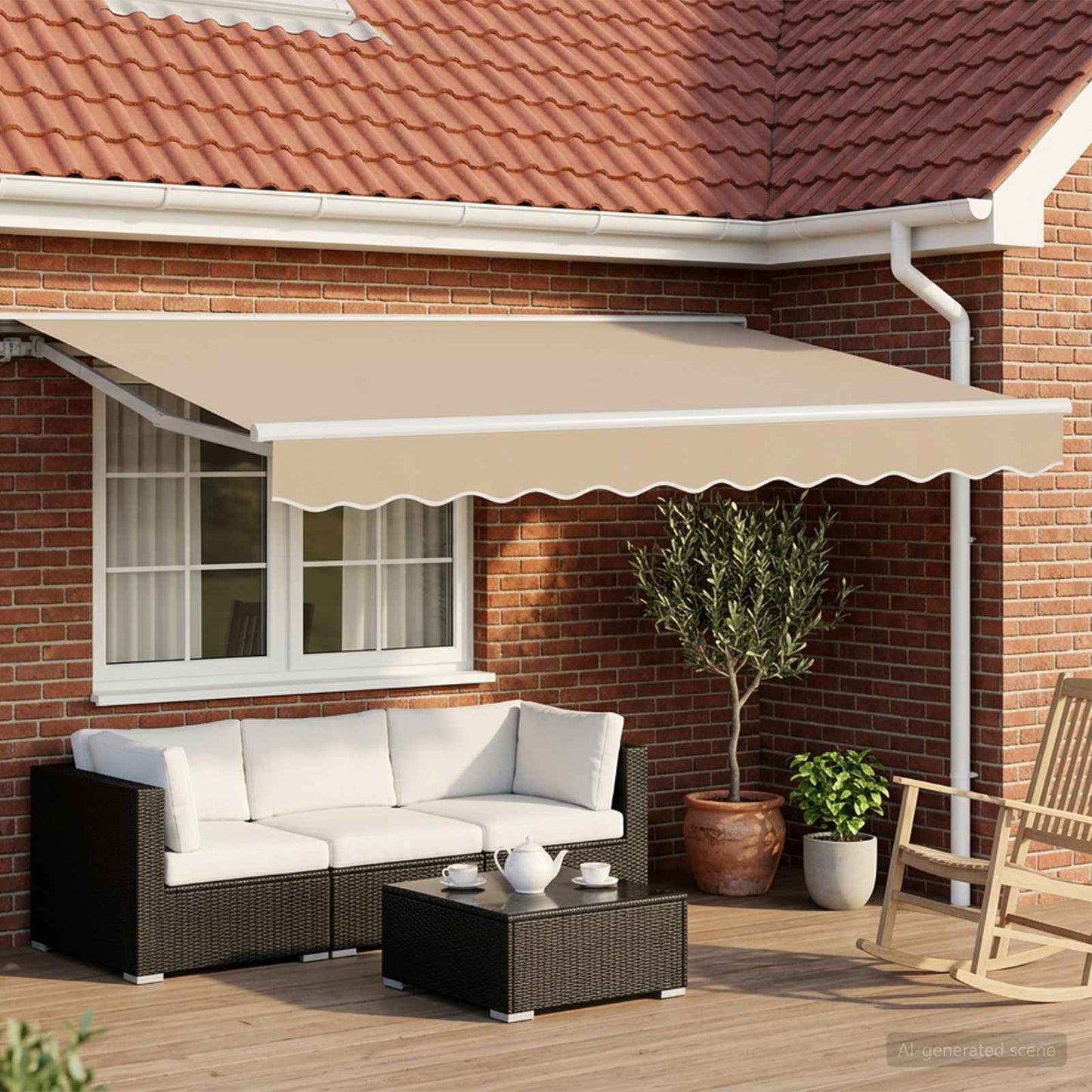 Tenda retrattile manuale Beige 3 x 2,5 m | homemem39