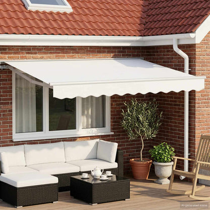Tenda retrattile manuale Bianco 3 x 2,5 m | homemem39