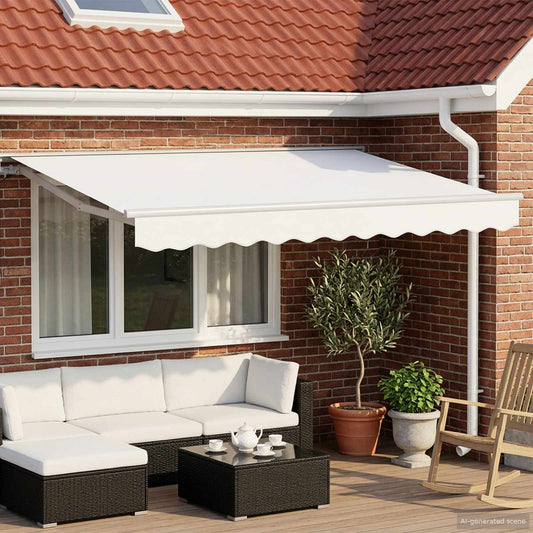 Tenda retrattile manuale Bianco 3,5 x 2,5 m | homemem39