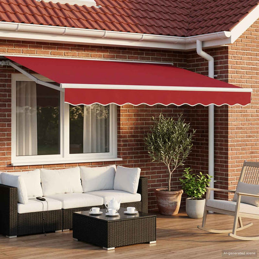Tenda retrattile manuale Rosso 3,5 x 2,5 m | homemem39