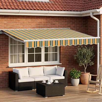 Tenda retrattile manuale Verde e Giallo 3,5 x 2,5 m | homemem39