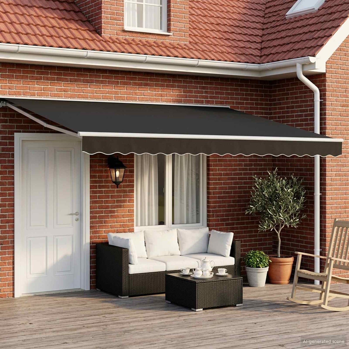 Tenda retrattile manuale Nero 4 × 3 m