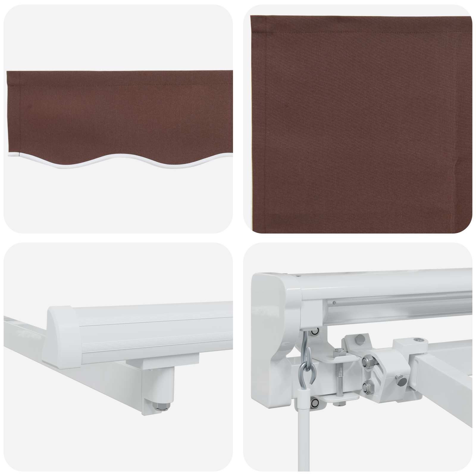 Tenda retrattile manuale Marrone 4,5 × 3,5 m | homemem39