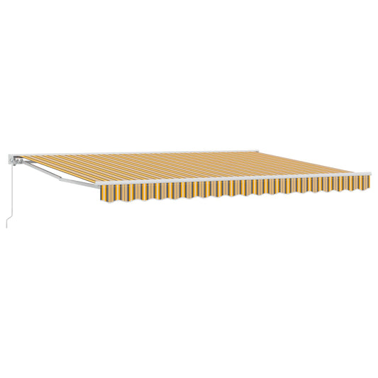 Tenda retrattile manuale Giallo, Grigio e Bianco 4,5 × 3,5 m | homemem39