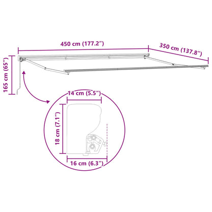 Tenda retrattile manuale Beige 4,5 × 3,5 m | homemem39