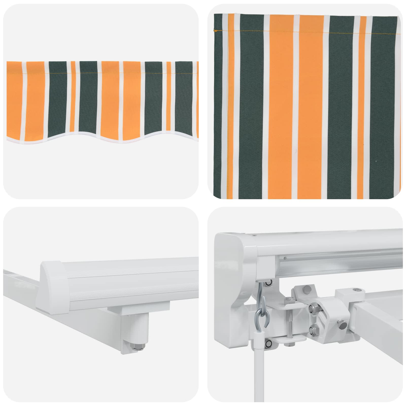 Tenda retrattile manuale Verde e Giallo 4,5 × 3,5 m | homemem39