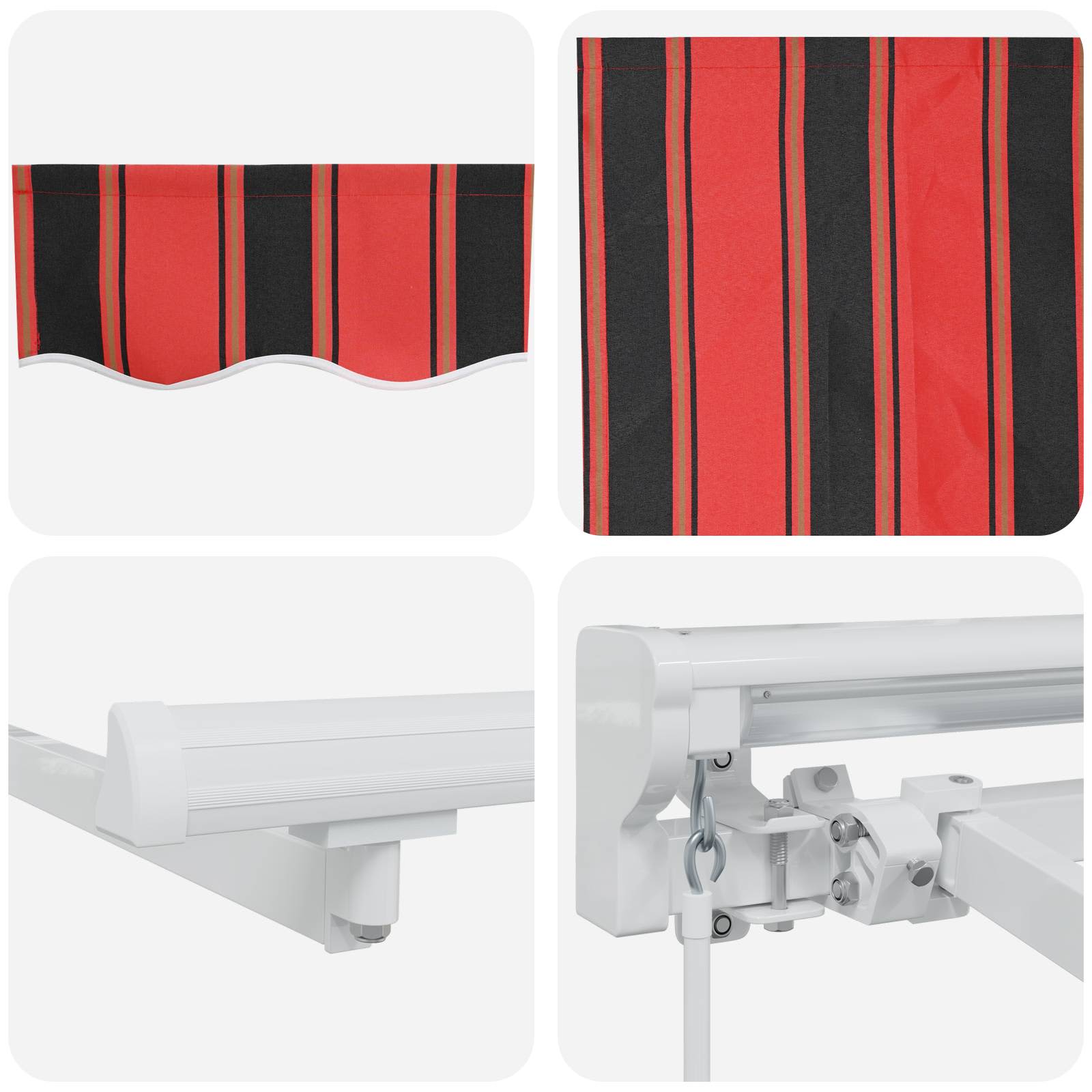 Tenda retrattile manuale Arancione, Nero e Giallo 5 x 3 m | homemem39