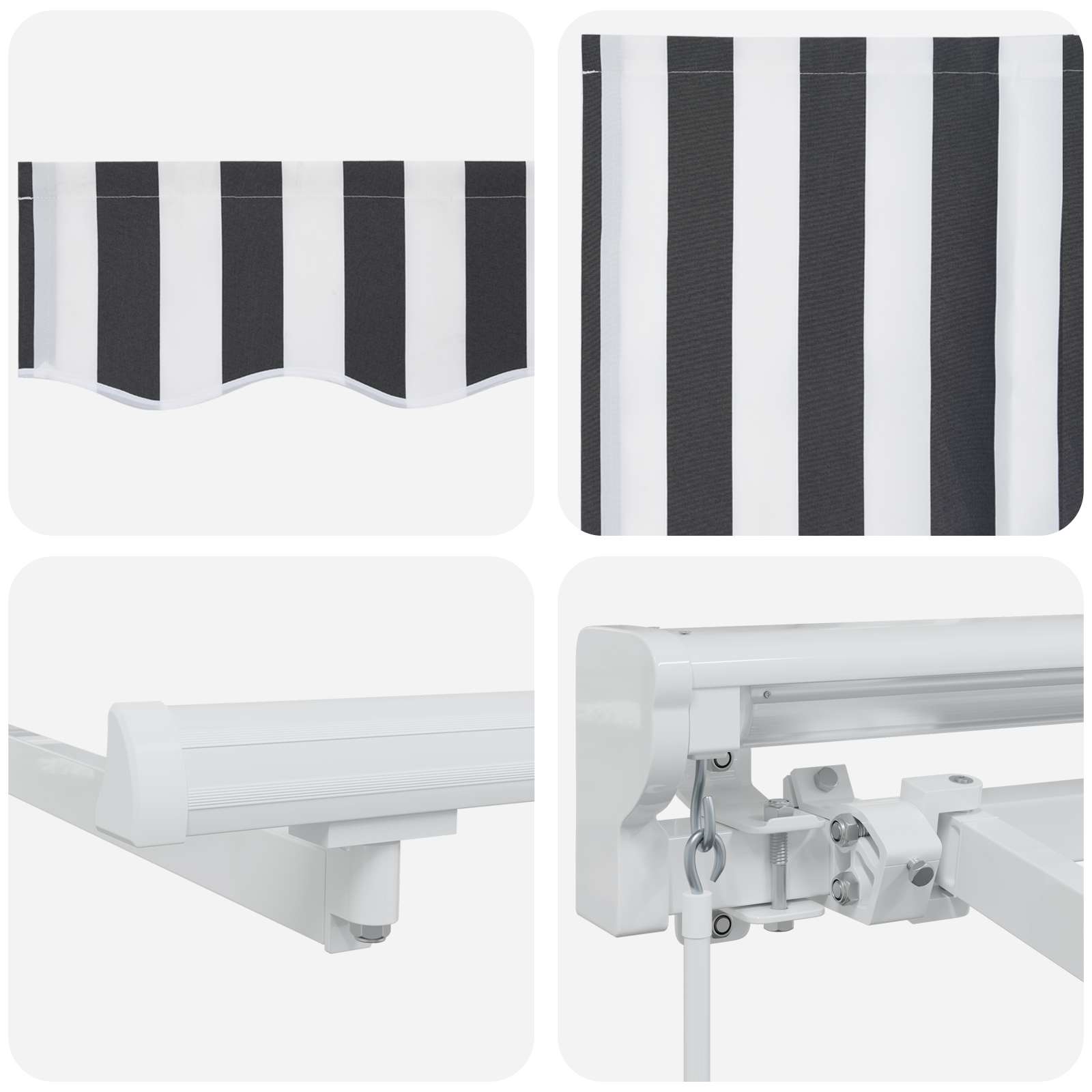 Tenda retrattile manuale Antracite e Bianco 5 x 3 m | homemem39