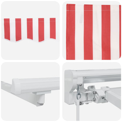 Tenda retrattile manuale Rosso e Bianco 5 x 3 m