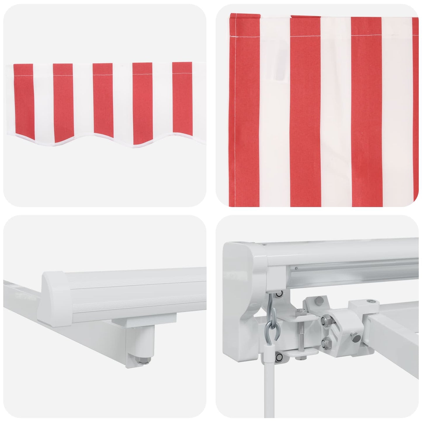 Tenda retrattile manuale Rosso e Bianco 5 × 3,5 m | homemem39