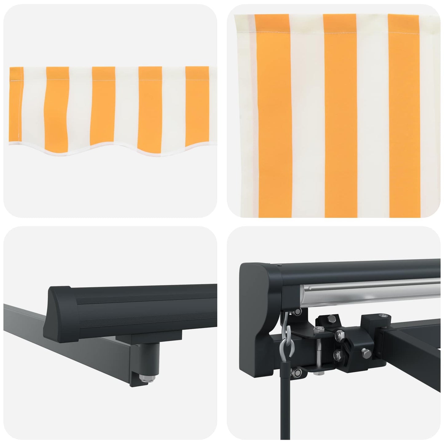 Tenda retrattile manuale Giallo e Bianco 3 x 2 m | homemem39