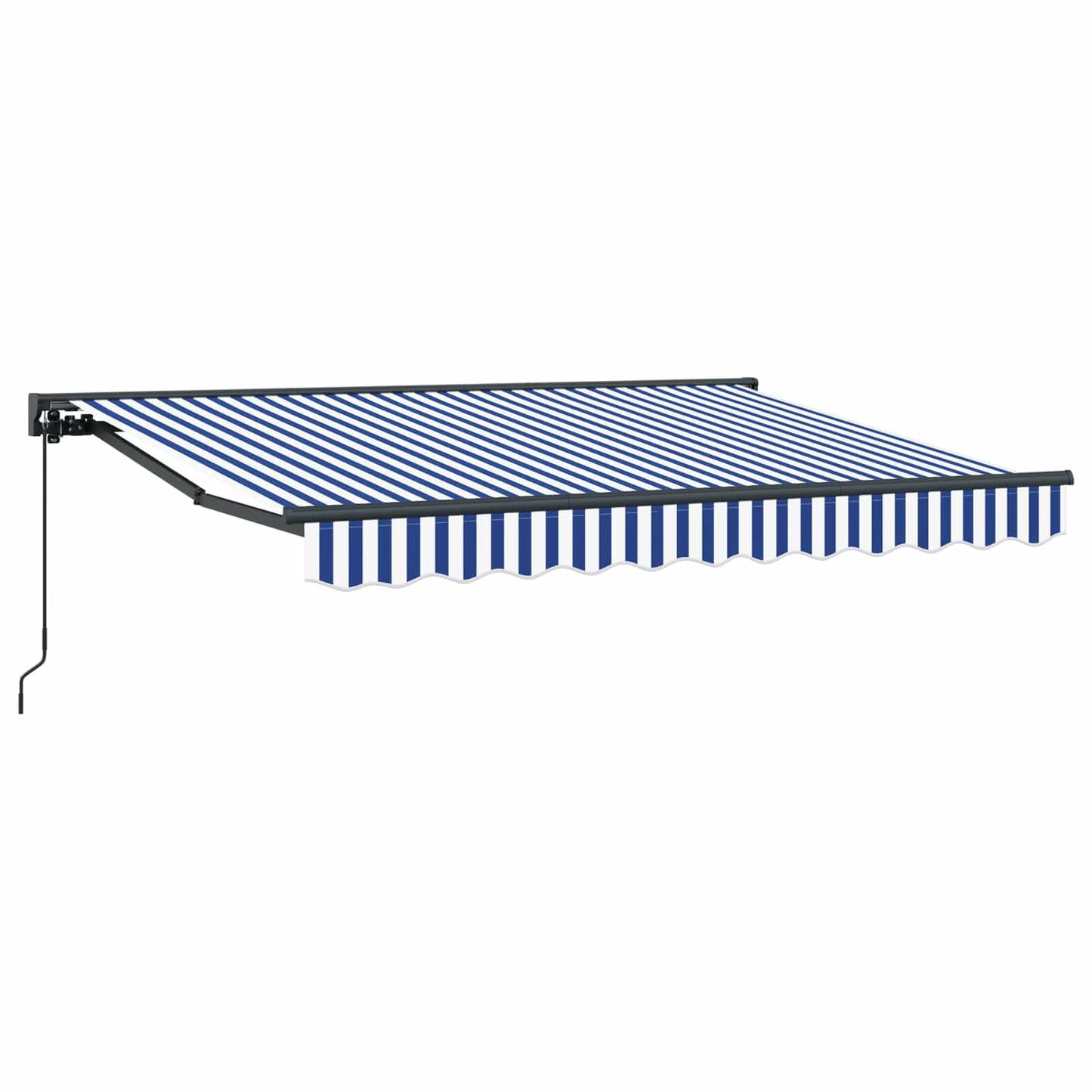 Tenda retrattile manuale Blu e Bianco 3,5 x 2 m | homemem39