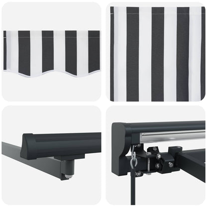 Tenda retrattile manuale Antracite e Bianco 3,5 x 2 m | homemem39