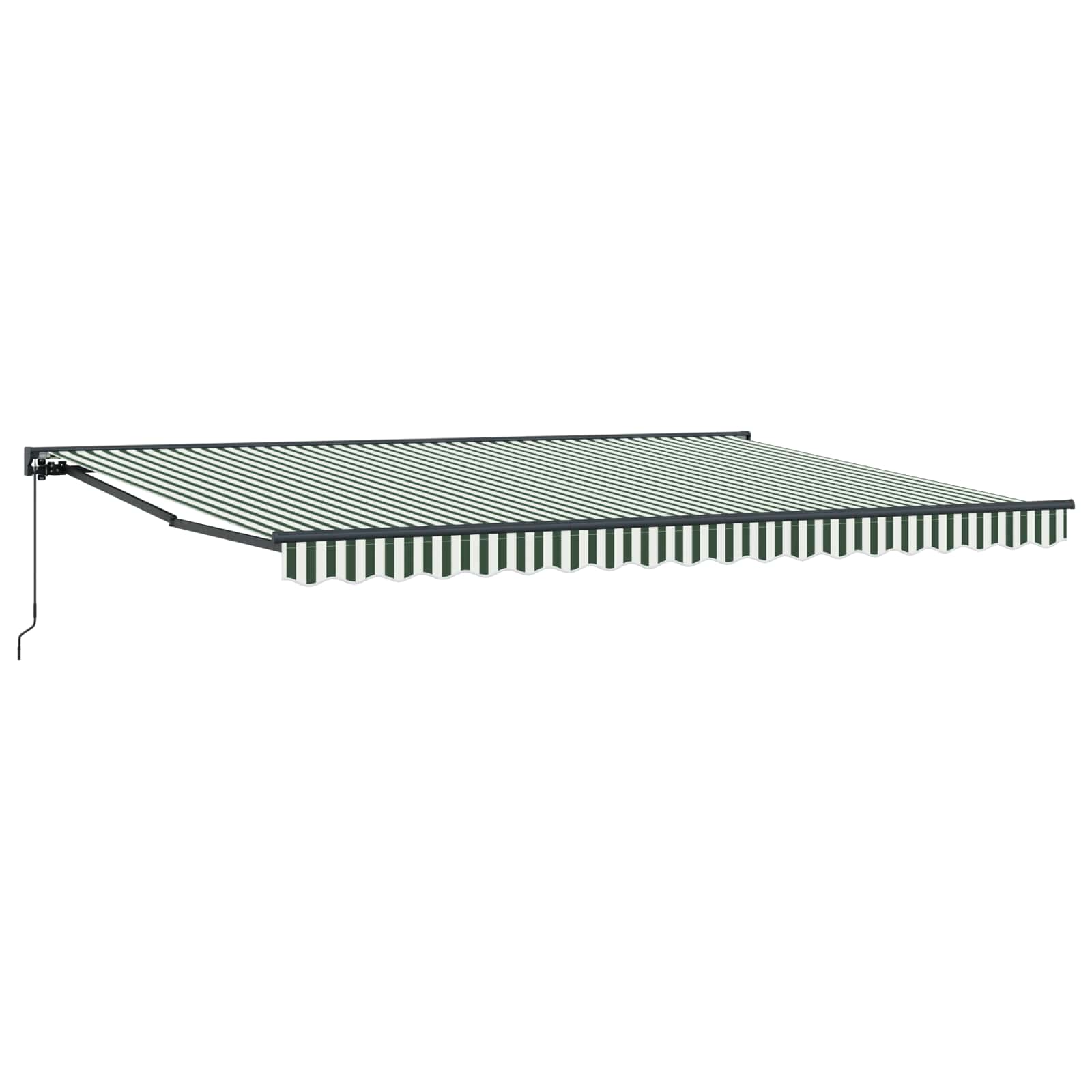 Tenda retrattile manuale Verde e Bianco 4,5 × 3,5 m | homemem39