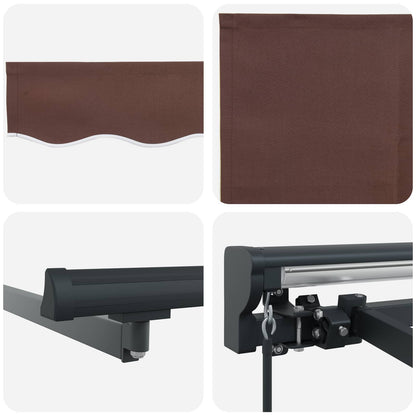 Tenda retrattile manuale Marrone 5 × 3,5 m | homemem39