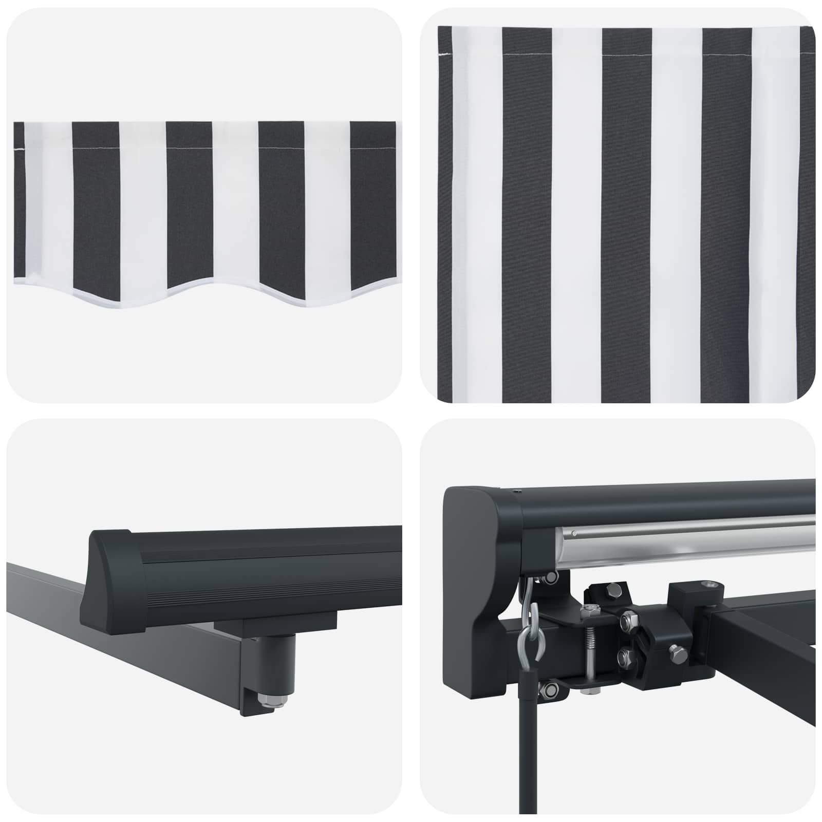 Tenda retrattile manuale Antracite e Bianco 5 × 3,5 m | homemem39
