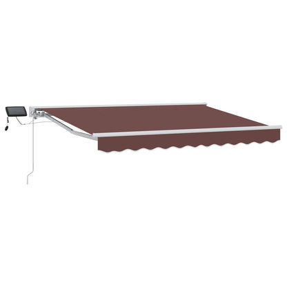 Cornice per Tenda Manuale con LED Marrone e bianco 2,5 x 2 m | homemem39