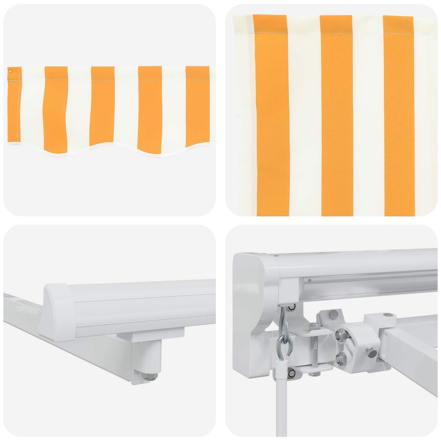 Cornice per Tenda Manuale con LED Giallo e Bianco 3 x 2 m | homemem39