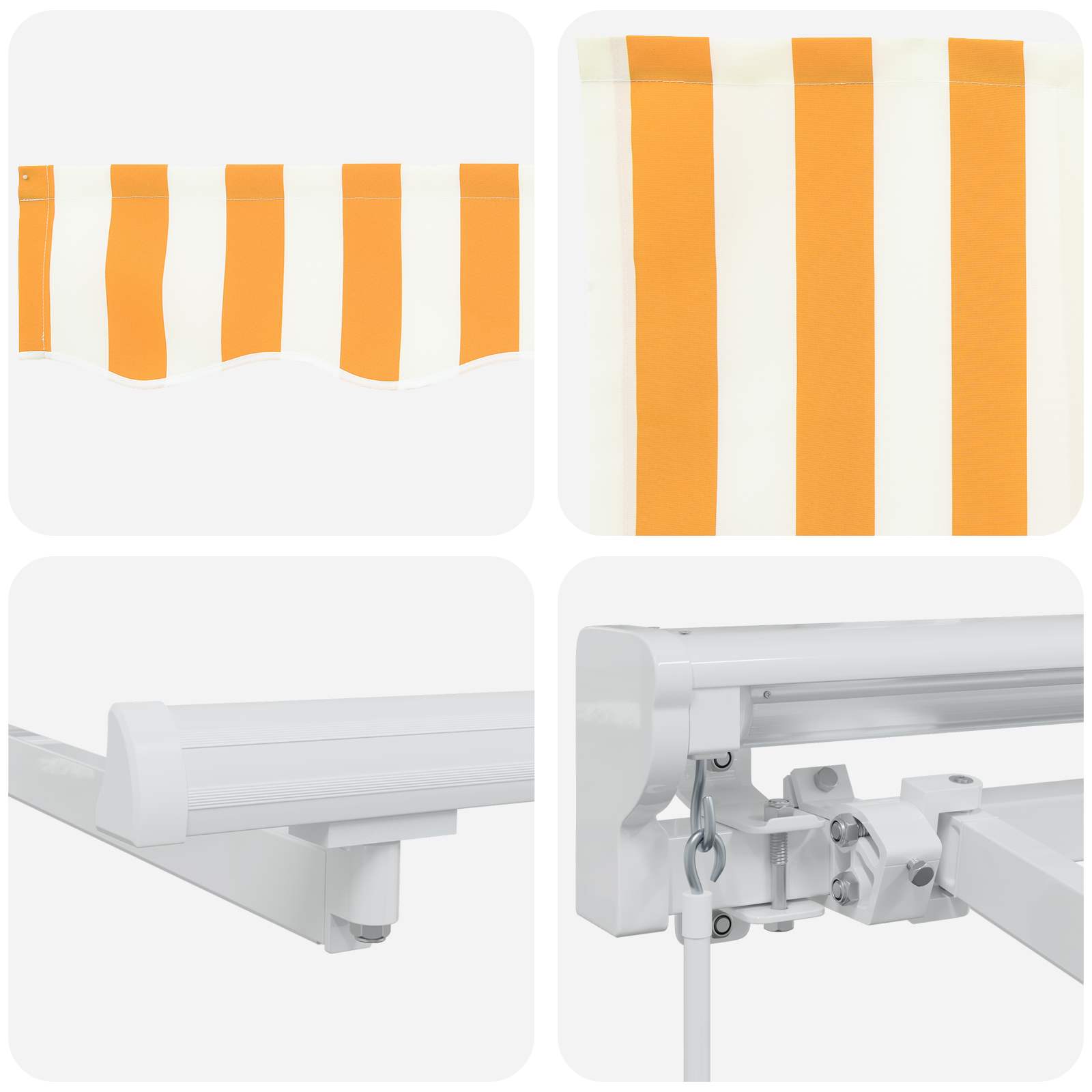 Cornice per Tenda Manuale con LED Giallo e Bianco 3 x 2 m | homemem39