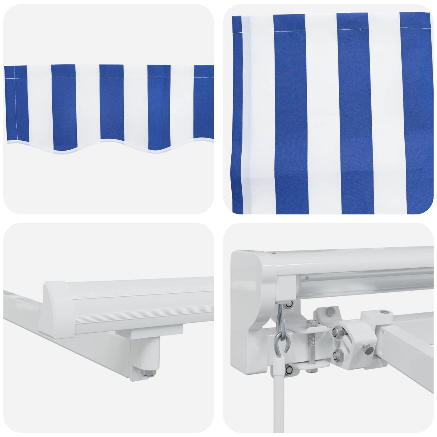 Cornice per Tenda Manuale con LED Blu e Bianco 3,5 x 2 m | homemem39