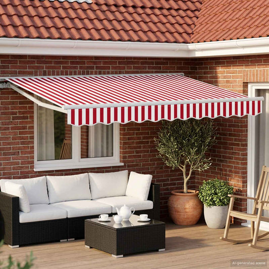 Cornice per Tenda Manuale con LED Rosso e Bianco 3 x 2,5 m | homemem39
