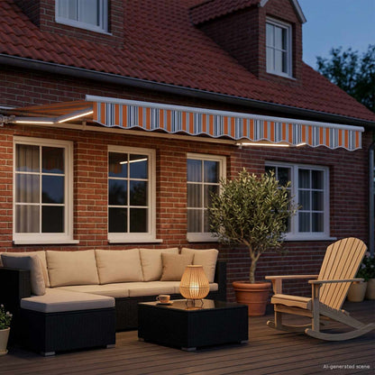 Cornice per Tenda Manuale con LED 3 x 2,5 m | homemem39