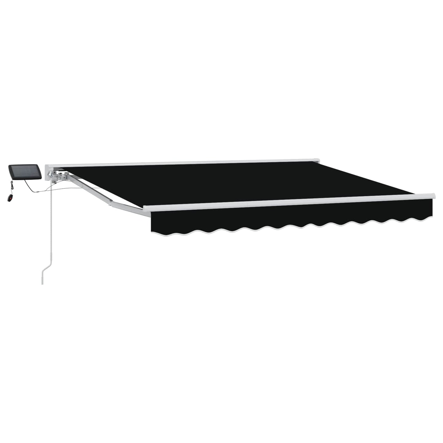 Cornice per Tenda Manuale con LED Nero e Bianco 3,5 x 2,5 m