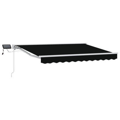 Cornice per Tenda Manuale con LED Nero e Bianco 3,5 x 2,5 m