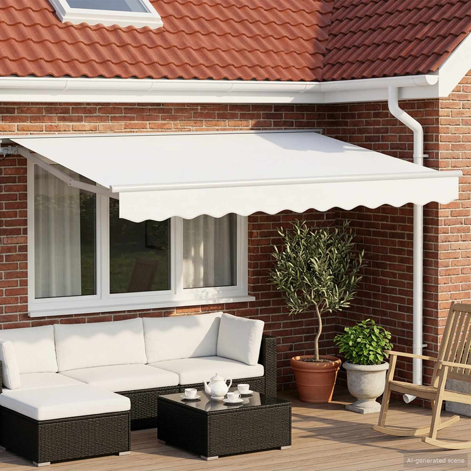 Cornice per Tenda Manuale con LED Bianco 3,5 x 2,5 m | homemem39