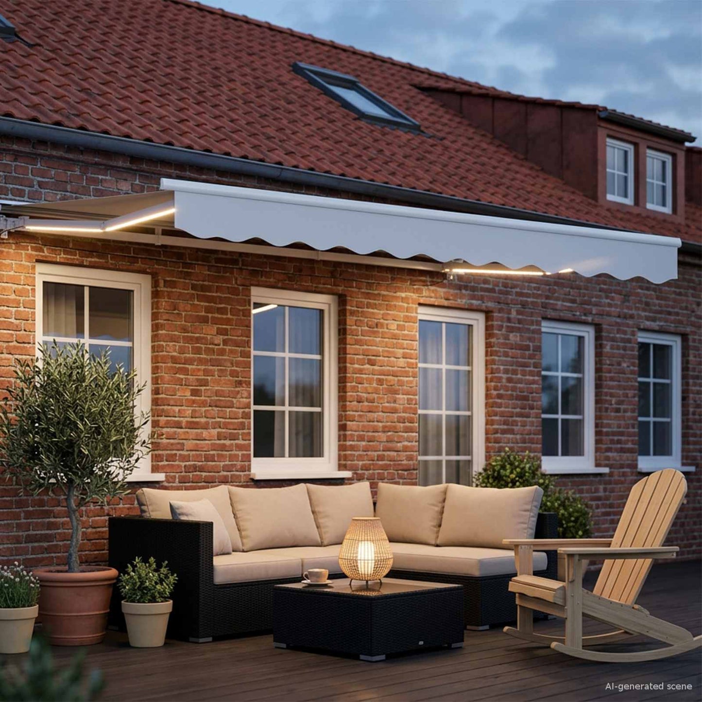 Cornice per Tenda Manuale con LED Bianco 3,5 x 2,5 m | homemem39