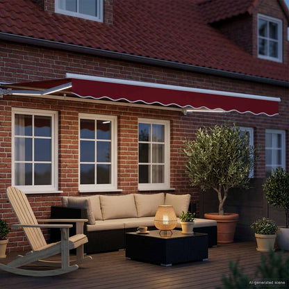 Cornice per Tenda Manuale con LED Rosso e Bianco 3,5 x 2,5 m | homemem39