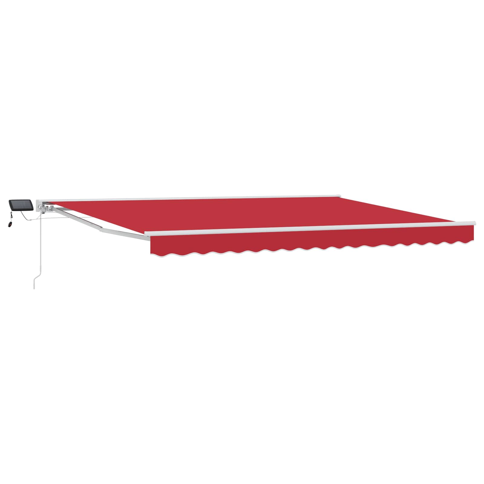 Cornice per Tenda Manuale con LED Rosso e Bianco 4 × 3 m | homemem39