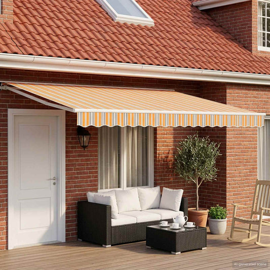 Cornice per Tenda Manuale con LED 4 × 3,5 m | homemem39